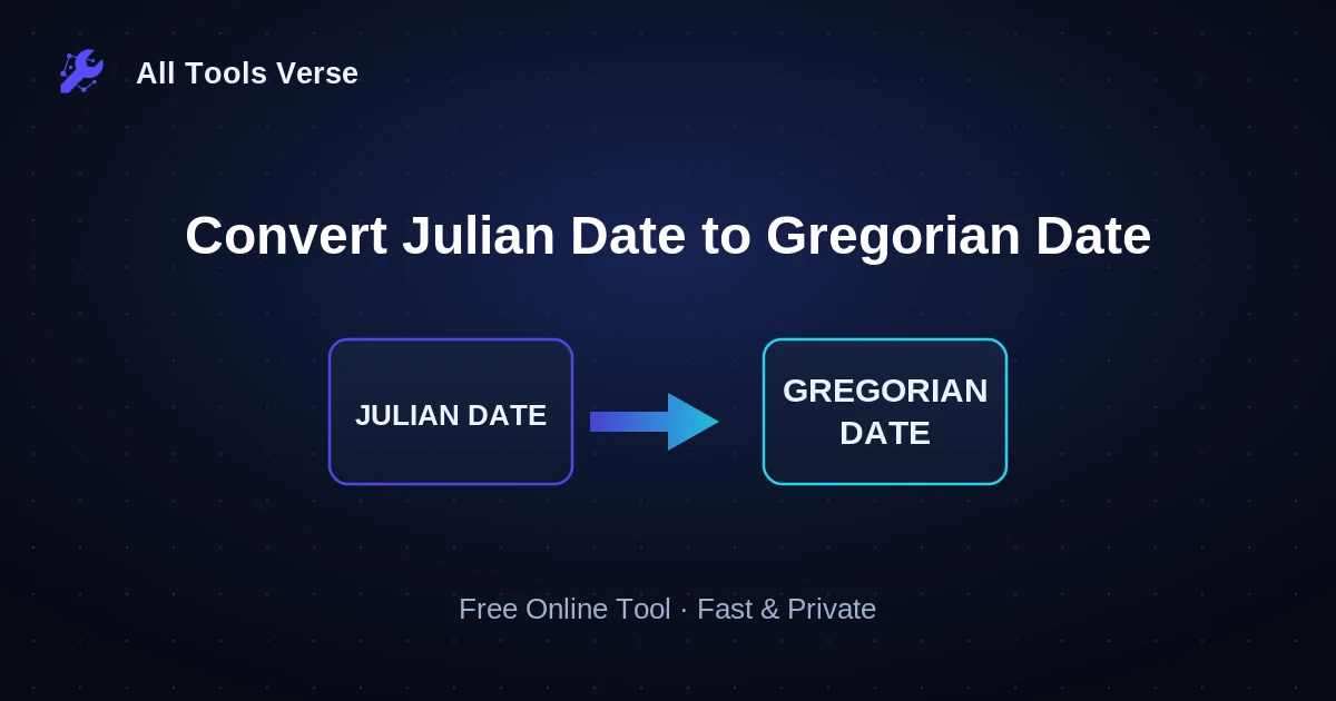Convert Julian Date to Gregorian Date · free online tool · All Tools Verse