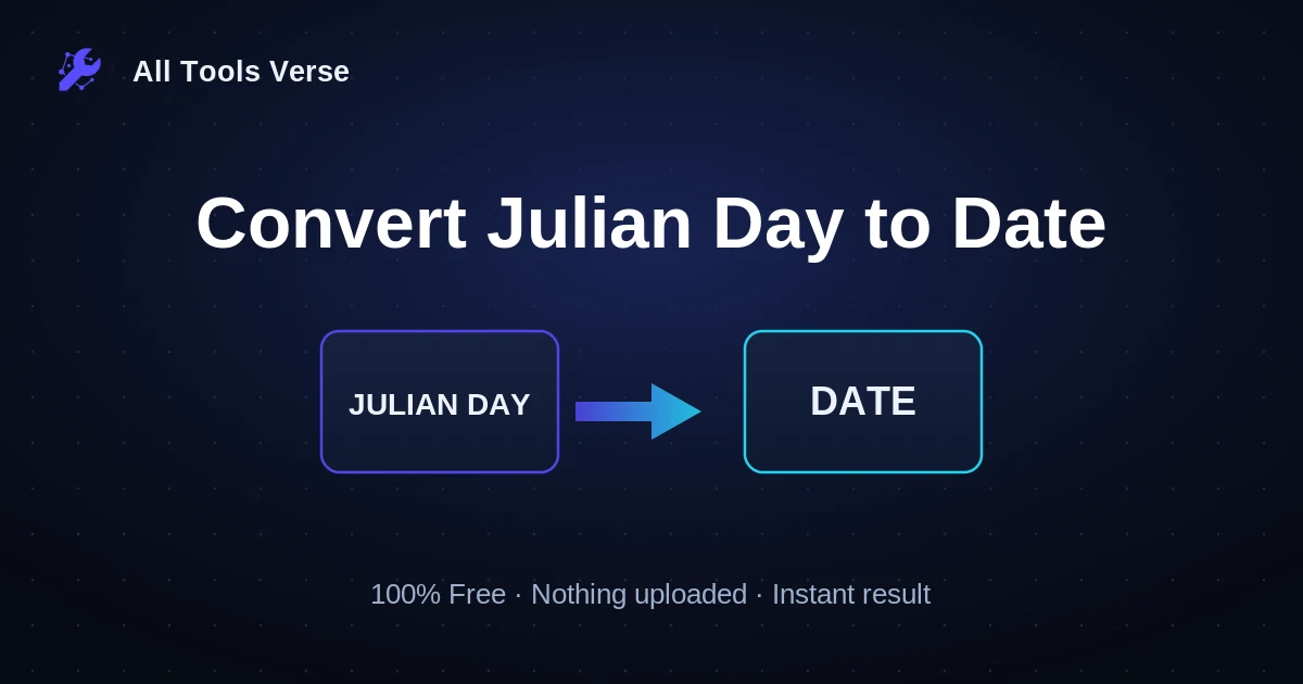 Convert Julian Day to Date · free online tool · All Tools Verse