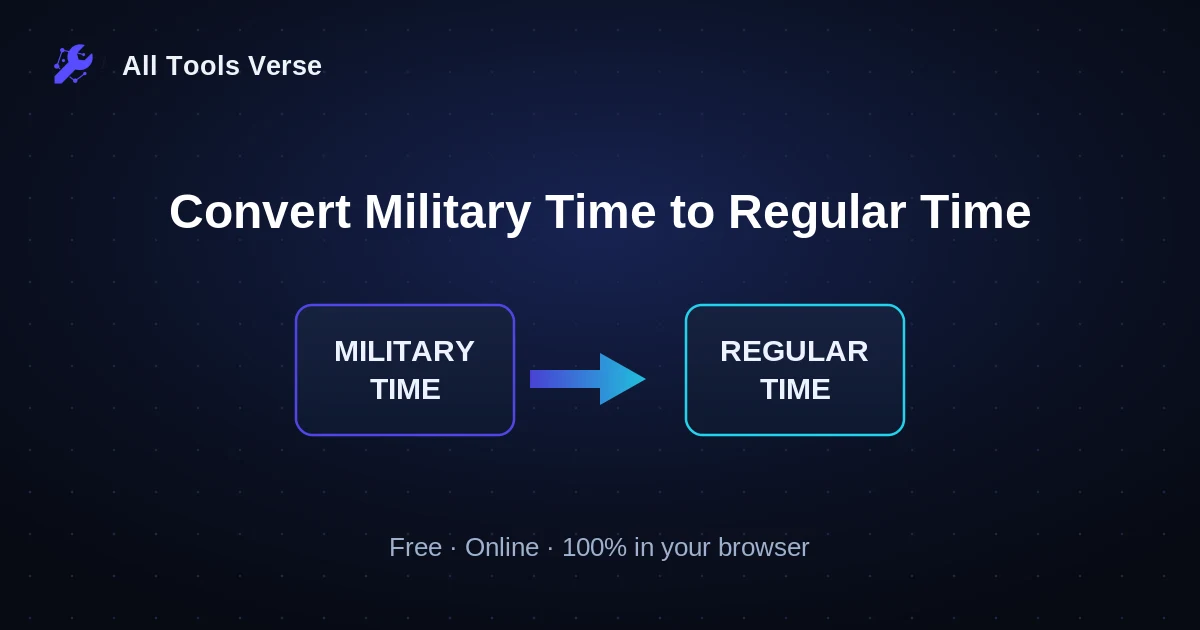 Convert Military Time to Regular Time · free online tool · All Tools Verse
