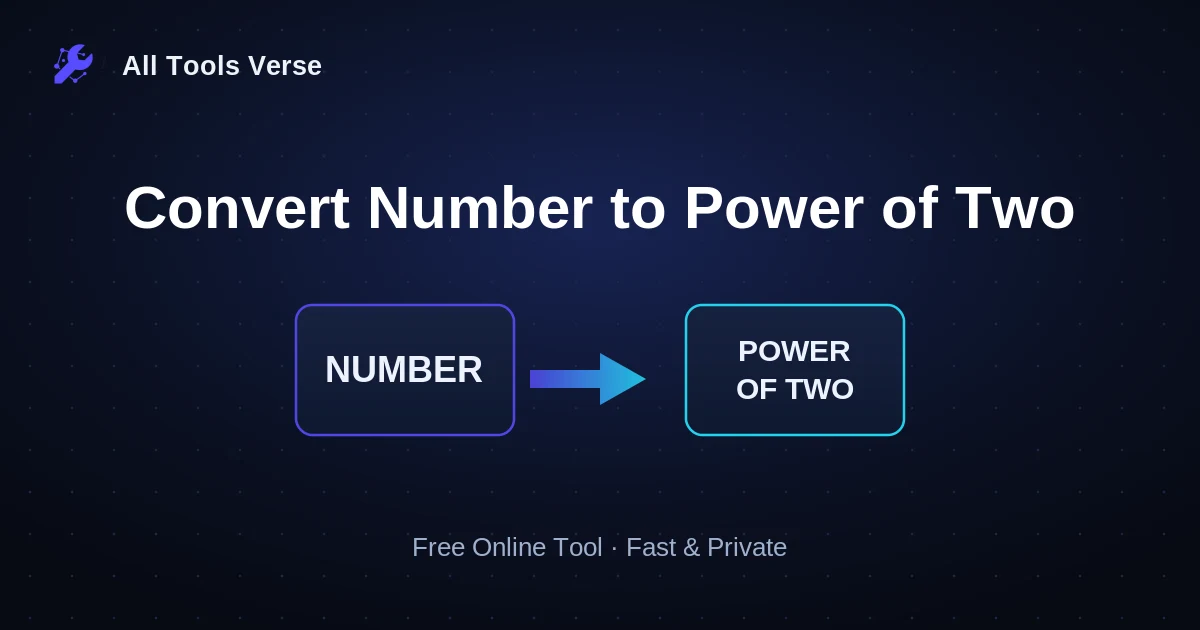 Convert Number to Power of Two · free online tool · All Tools Verse