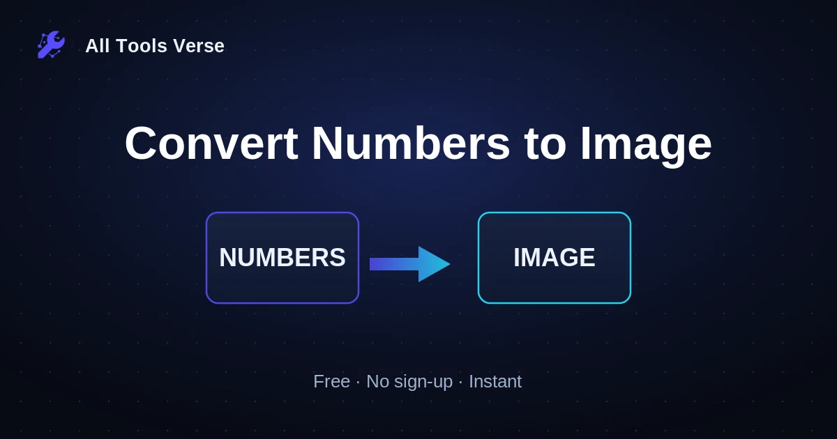 Convert Numbers to Image · free online tool · All Tools Verse