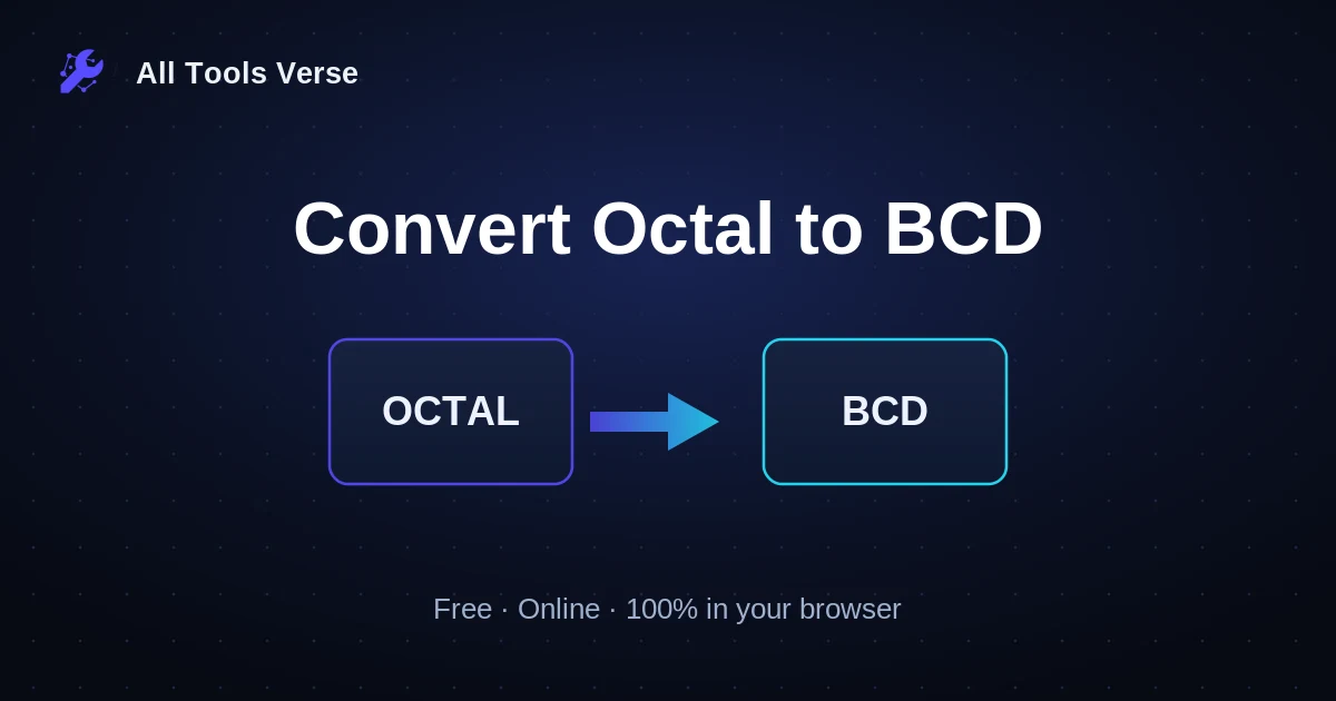 Convert Octal to BCD · free online tool · All Tools Verse