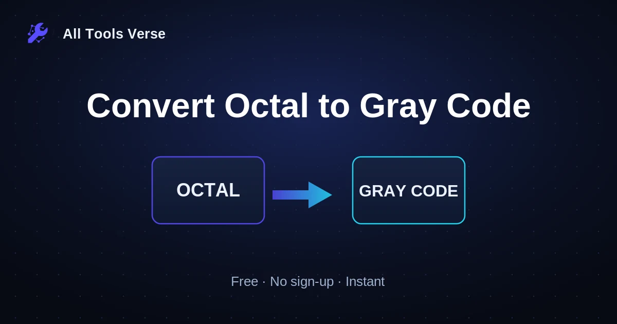 Convert Octal to Gray Code · free online tool · All Tools Verse