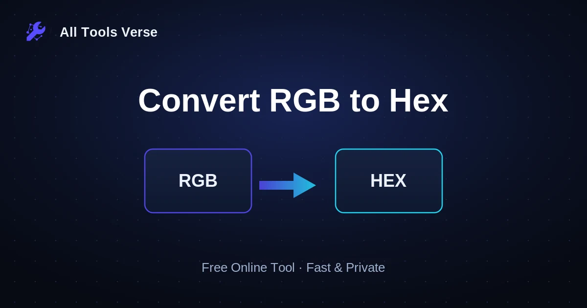 Convert RGB to Hex · free online tool · All Tools Verse