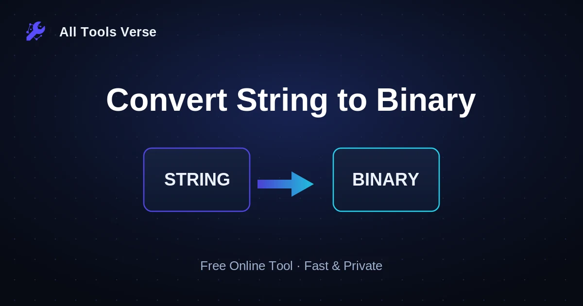 Convert String to Binary · free online tool · All Tools Verse