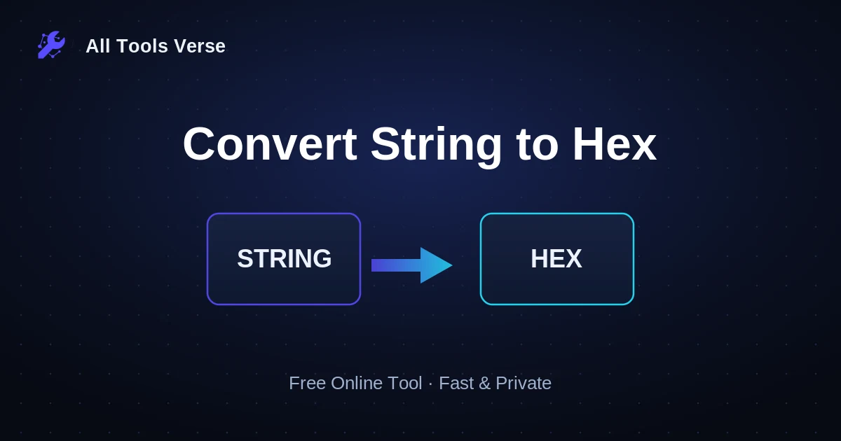 Convert String to Hex · free online tool · All Tools Verse