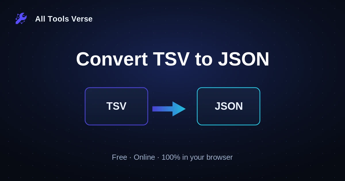 Convert TSV to JSON · free online tool · All Tools Verse