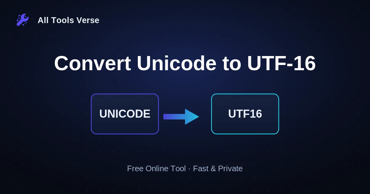 Convert Unicode to UTF-16 · free online tool · All Tools Verse