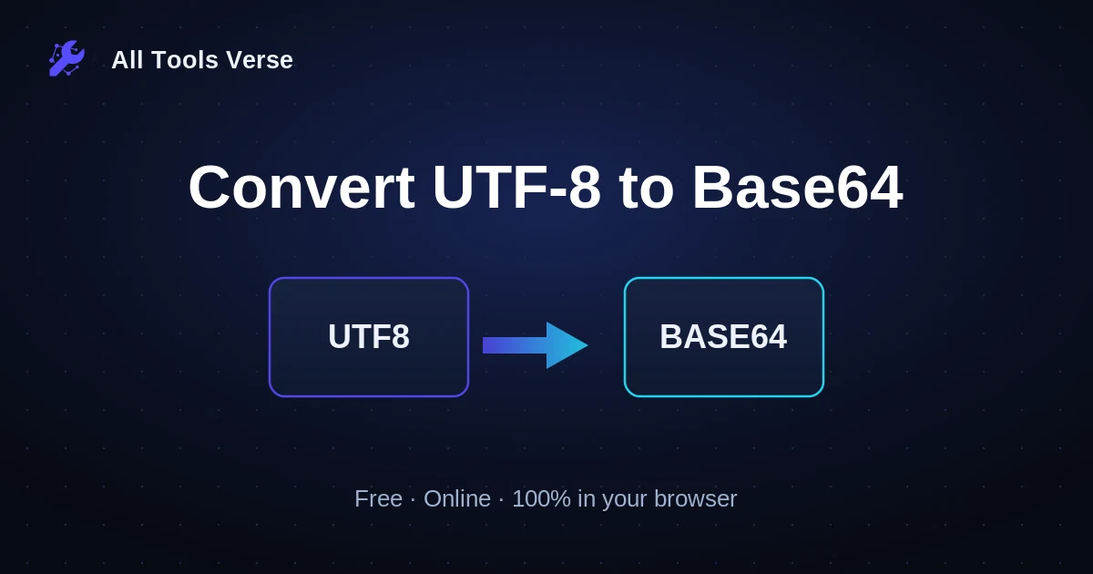 Convert UTF-8 to Base64 · free online tool · All Tools Verse