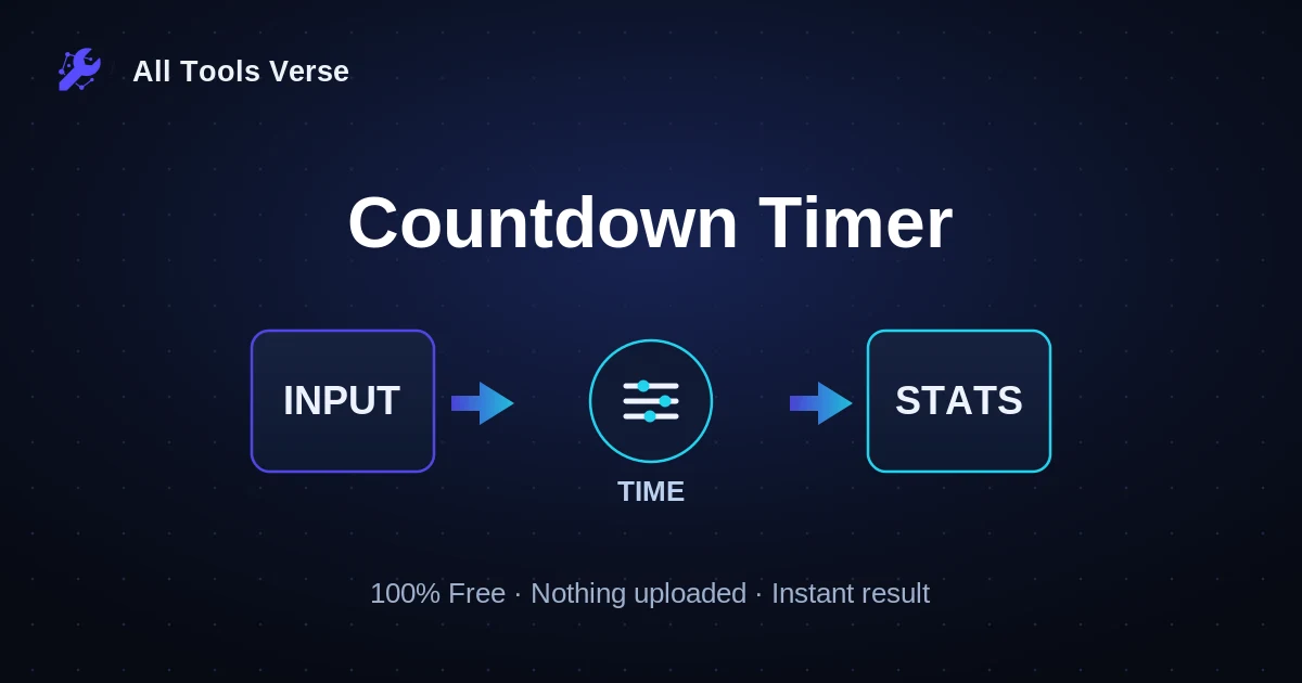 Countdown Timer · free online tool · All Tools Verse