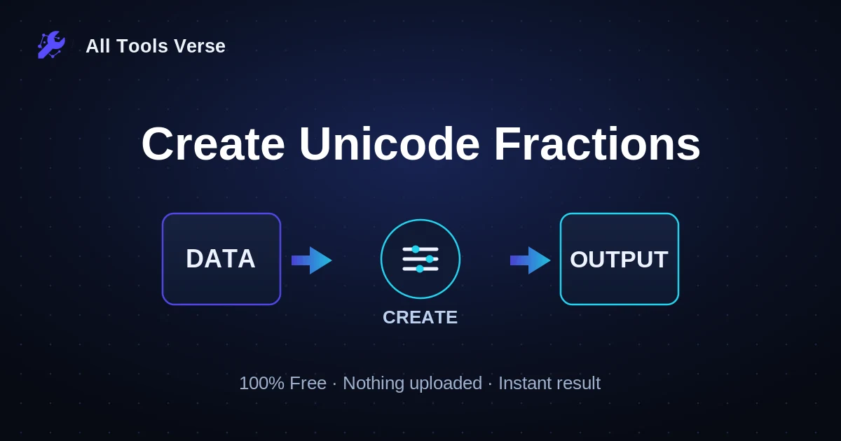 Create Unicode Fractions · free online tool · All Tools Verse