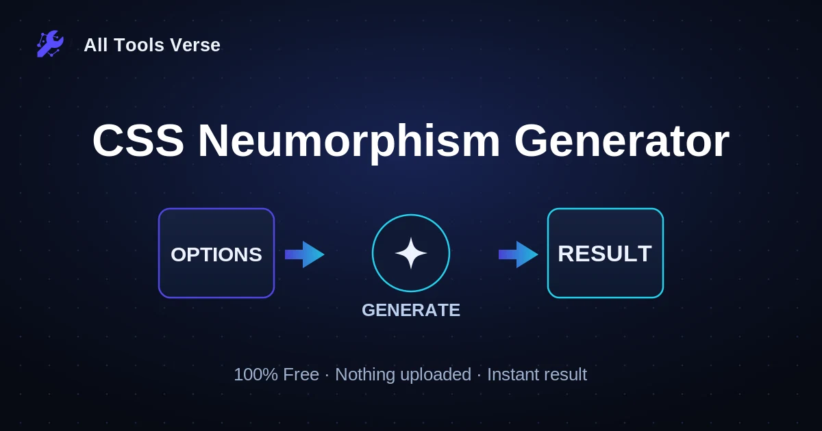 CSS Neumorphism Generator · free online tool · All Tools Verse