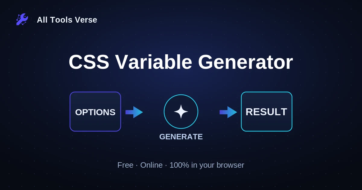 CSS Variable Generator · free online tool · All Tools Verse