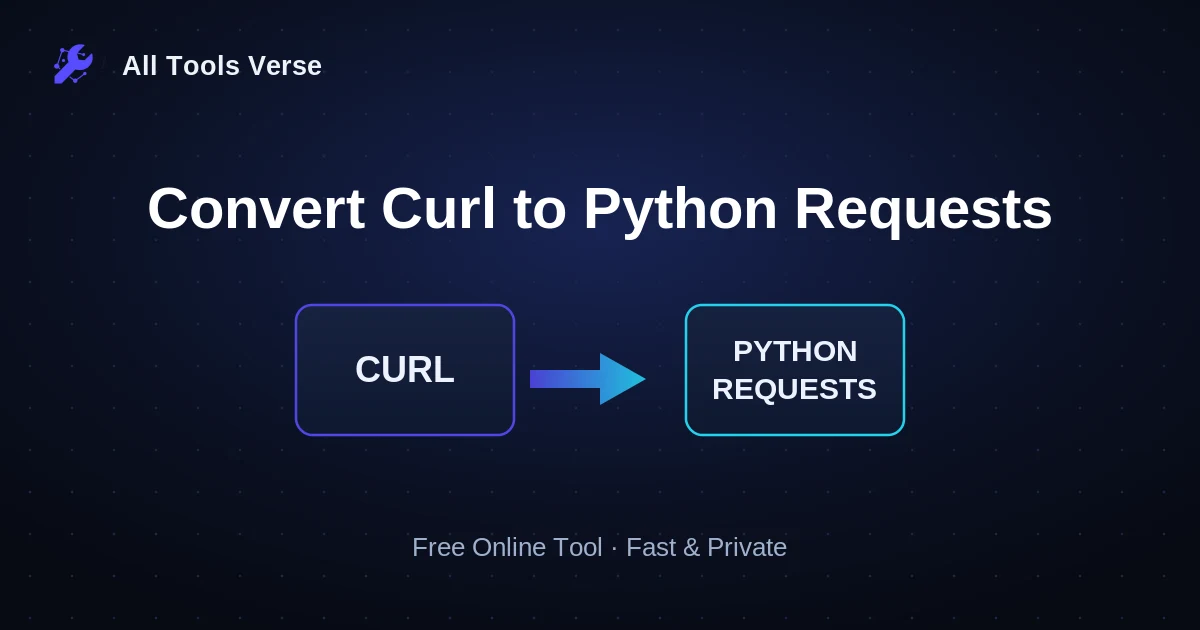Convert Curl to Python Requests · free online tool · All Tools Verse