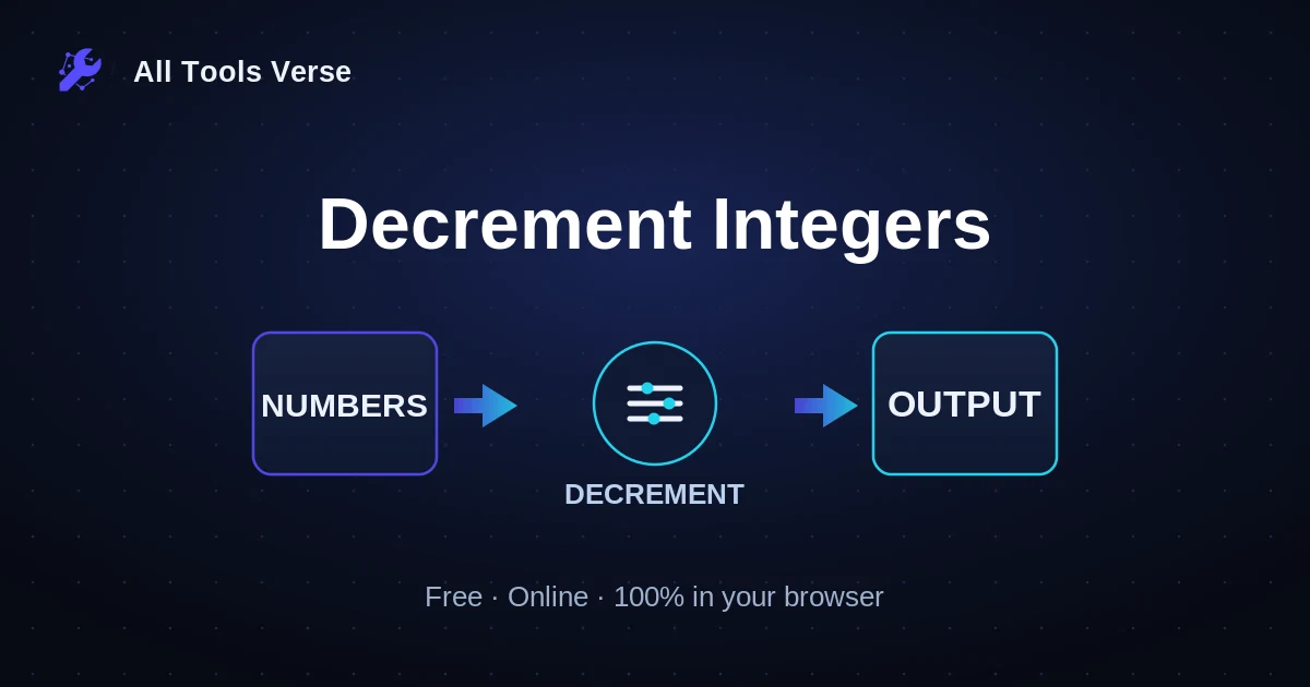 Decrement Integers · free online tool · All Tools Verse