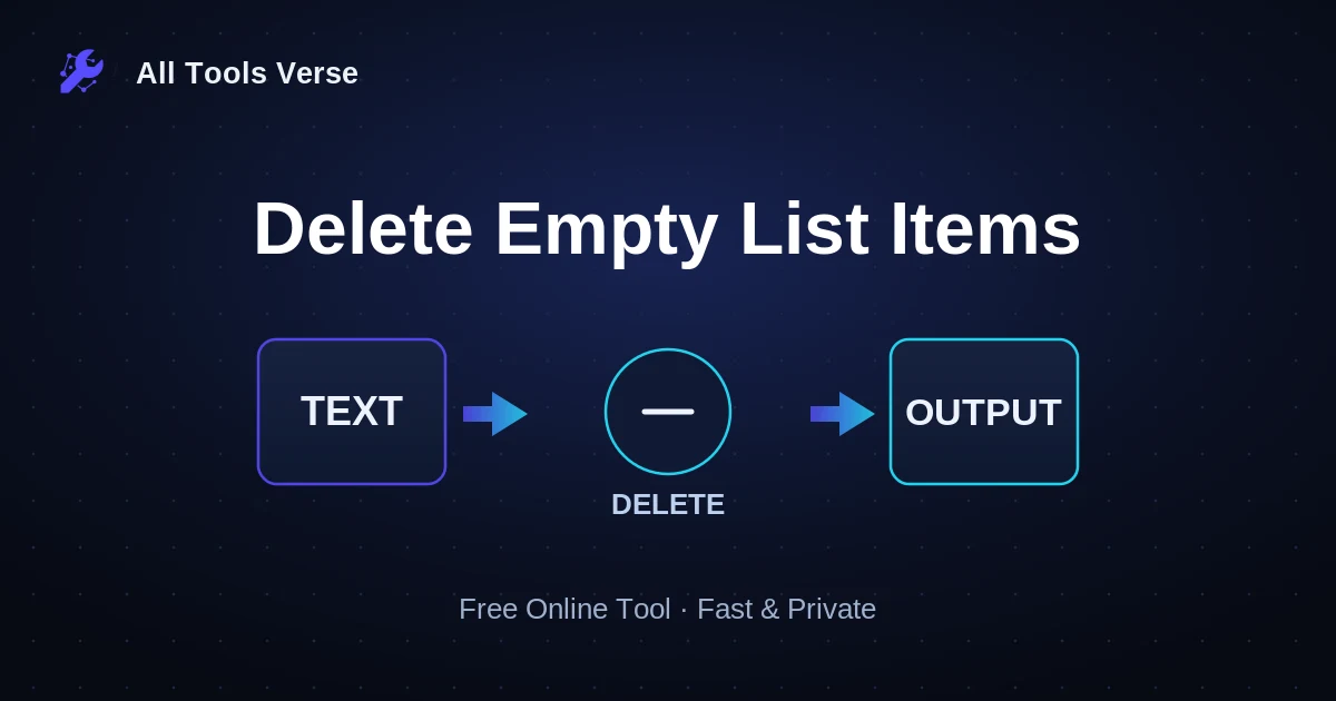 Delete Empty List Items · free online tool · All Tools Verse