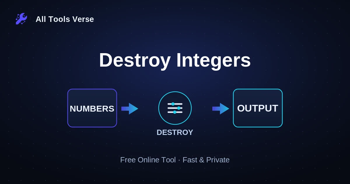 Destroy Integers · free online tool · All Tools Verse