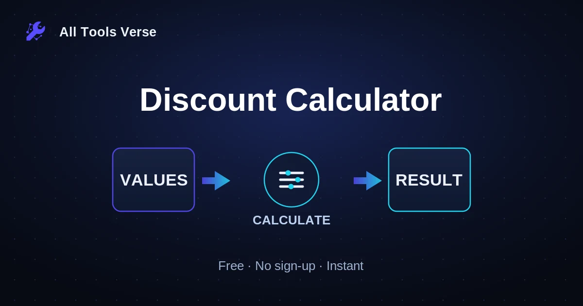 Discount Calculator · free online tool · All Tools Verse