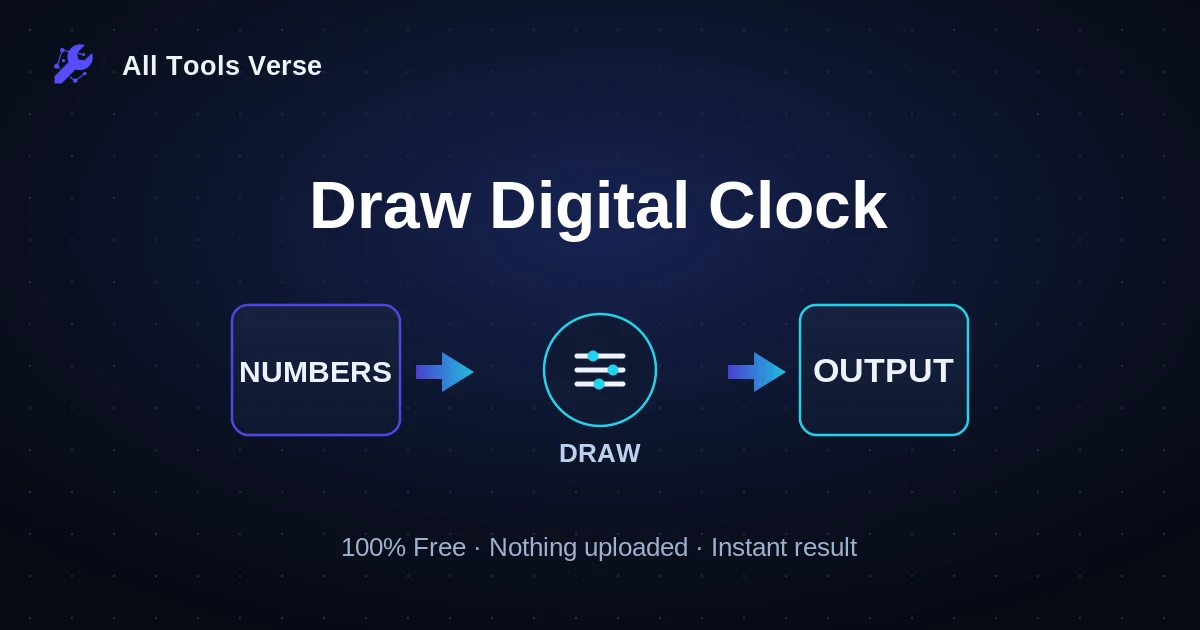 Draw Digital Clock · free online tool · All Tools Verse