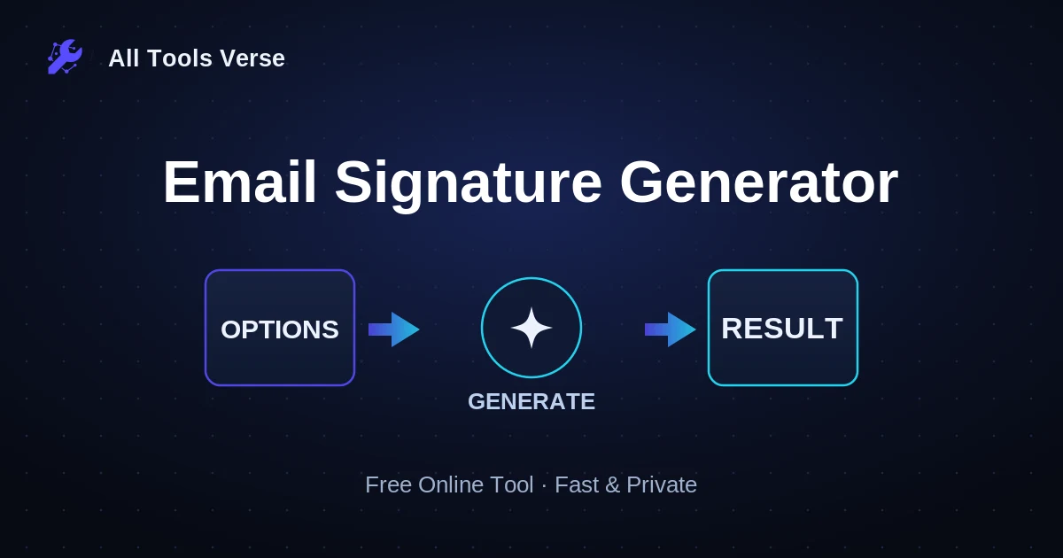 Email Signature Generator · free online tool · All Tools Verse