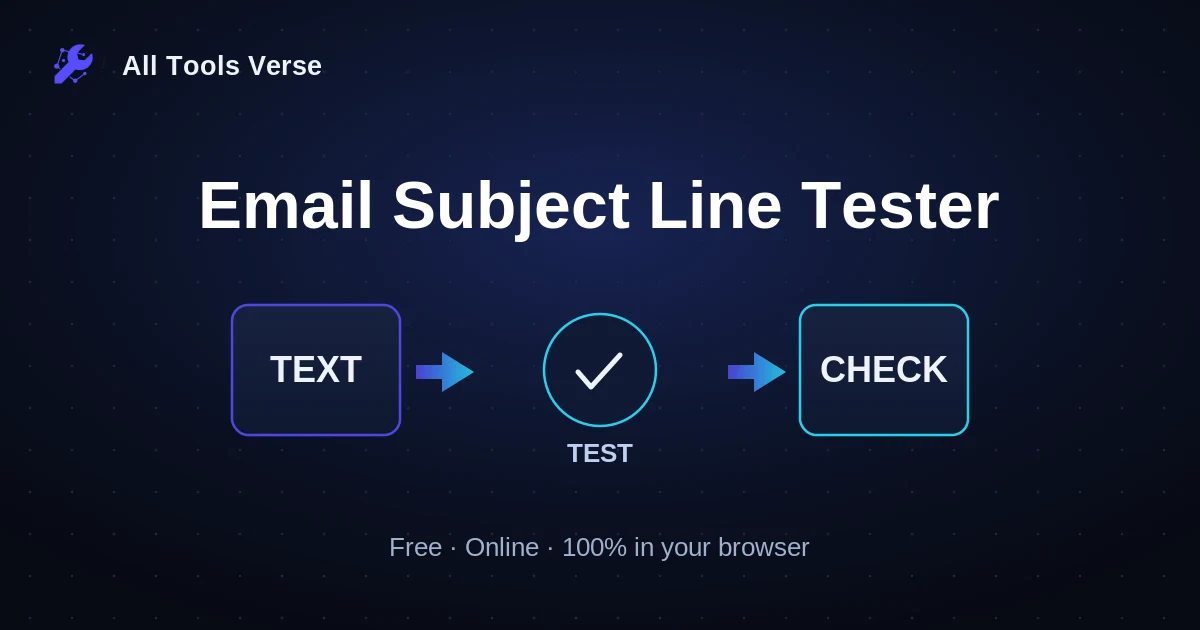 Email Subject Line Tester · free online tool · All Tools Verse