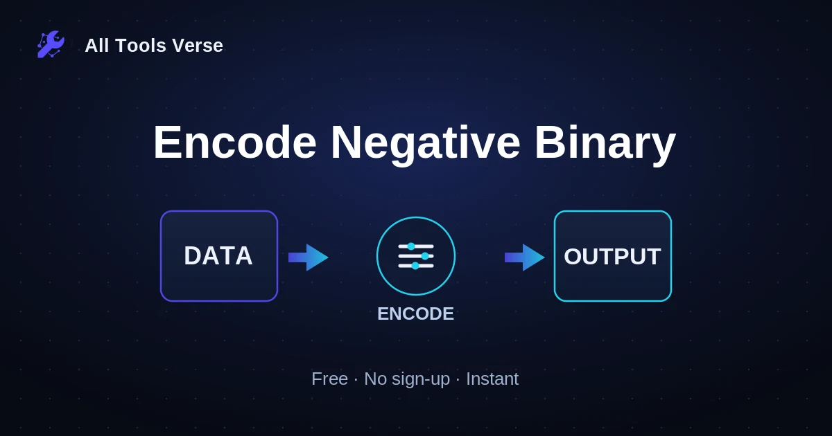 Encode Negative Binary · free online tool · All Tools Verse