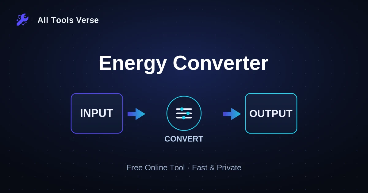 Energy Converter · free online tool · All Tools Verse
