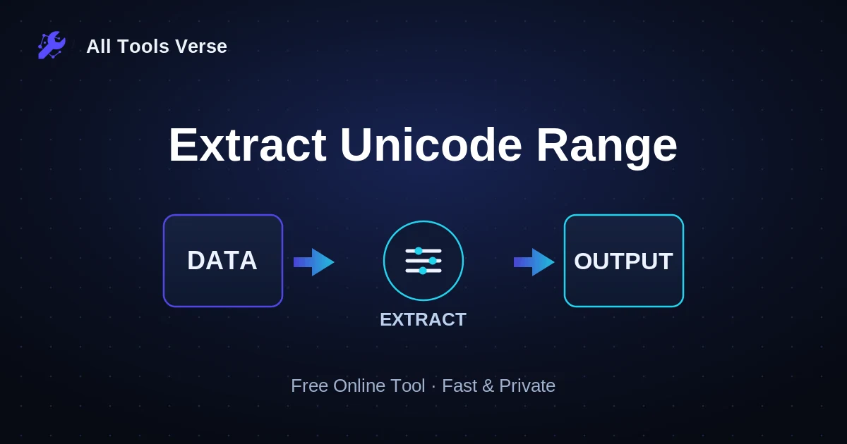 Extract Unicode Range · free online tool · All Tools Verse