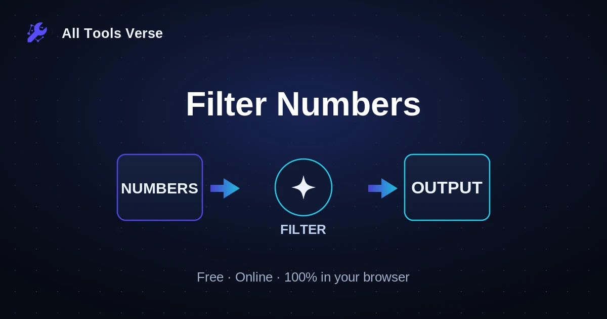 Filter Numbers · free online tool · All Tools Verse