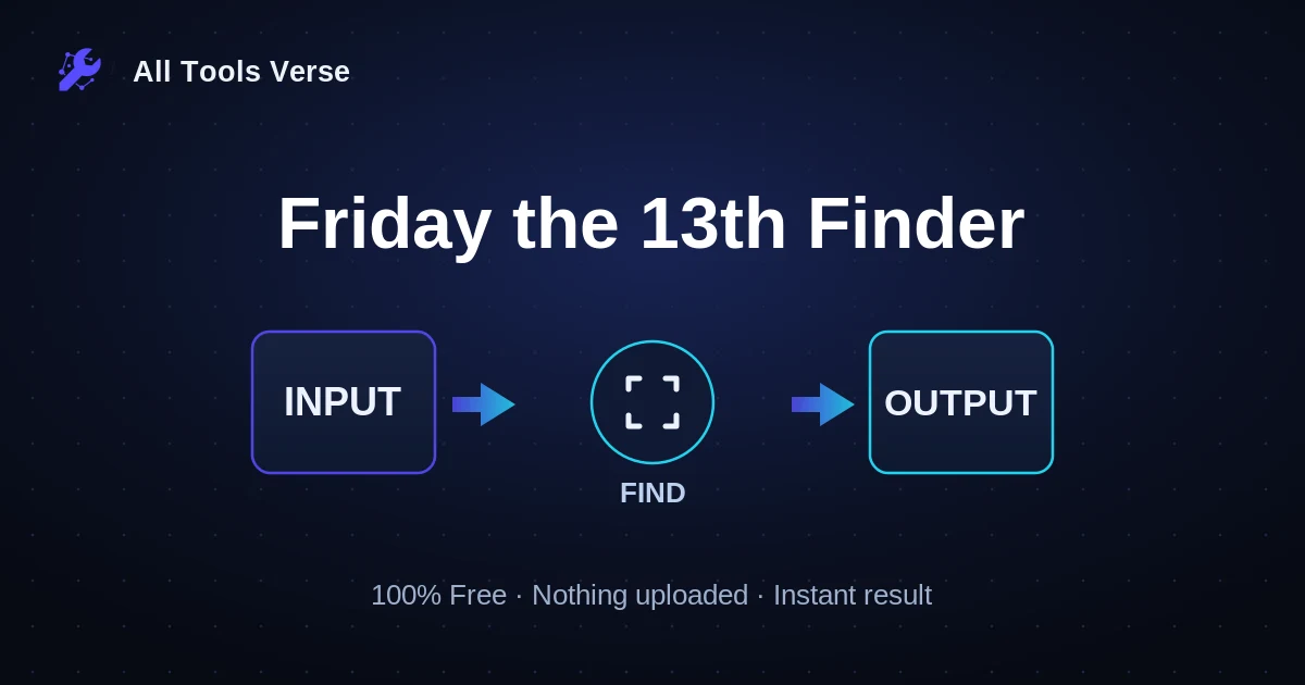 Friday the 13th Finder · free online tool · All Tools Verse
