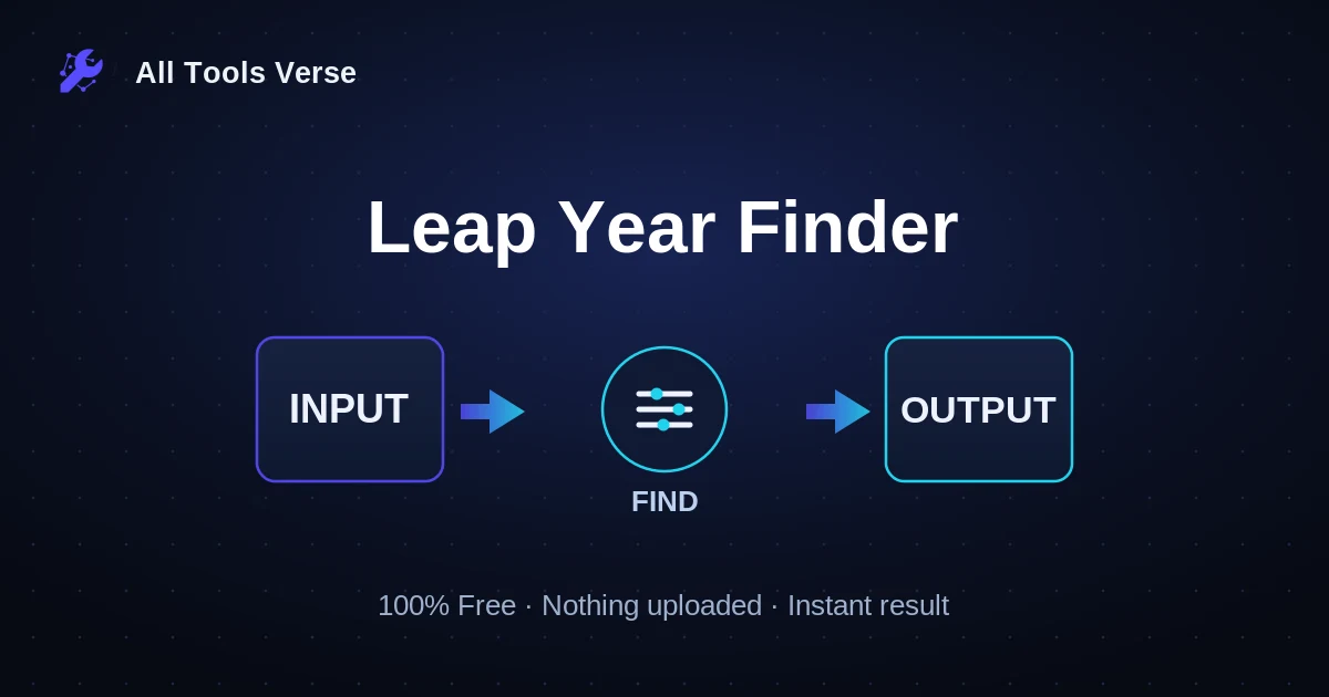 Leap Year Finder · free online tool · All Tools Verse