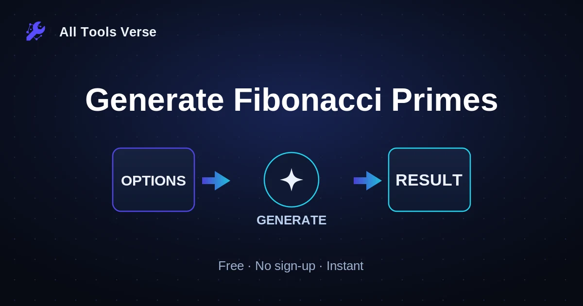 Generate Fibonacci Primes · free online tool · All Tools Verse