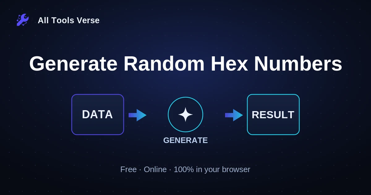 Generate Random Hex Numbers · free online tool · All Tools Verse