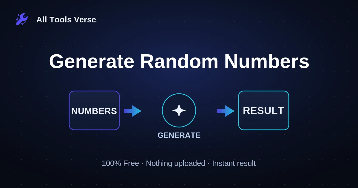 Generate Random Numbers · free online tool · All Tools Verse