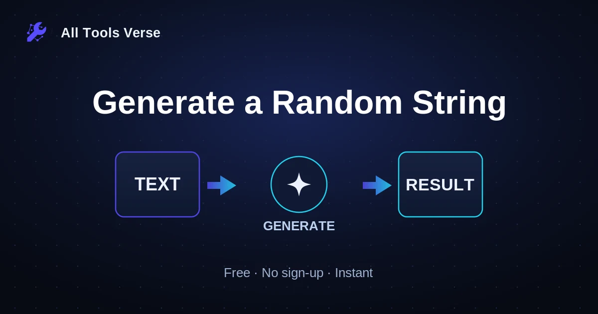 Generate a Random String · free online tool · All Tools Verse