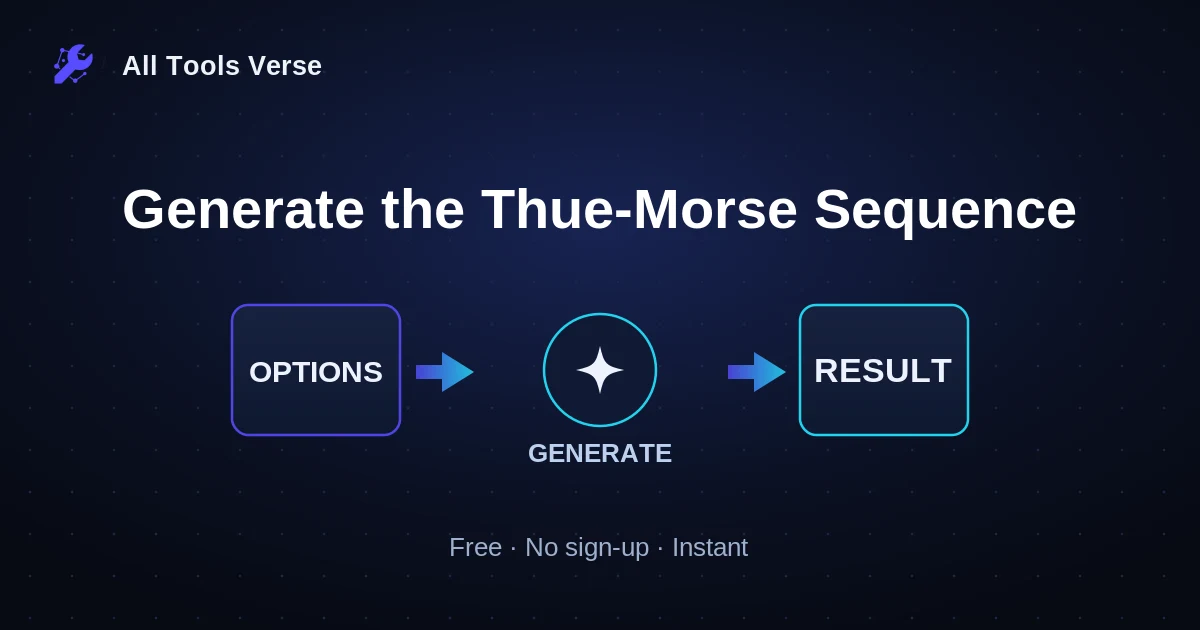 Generate the Thue-Morse Sequence · free online tool · All Tools Verse