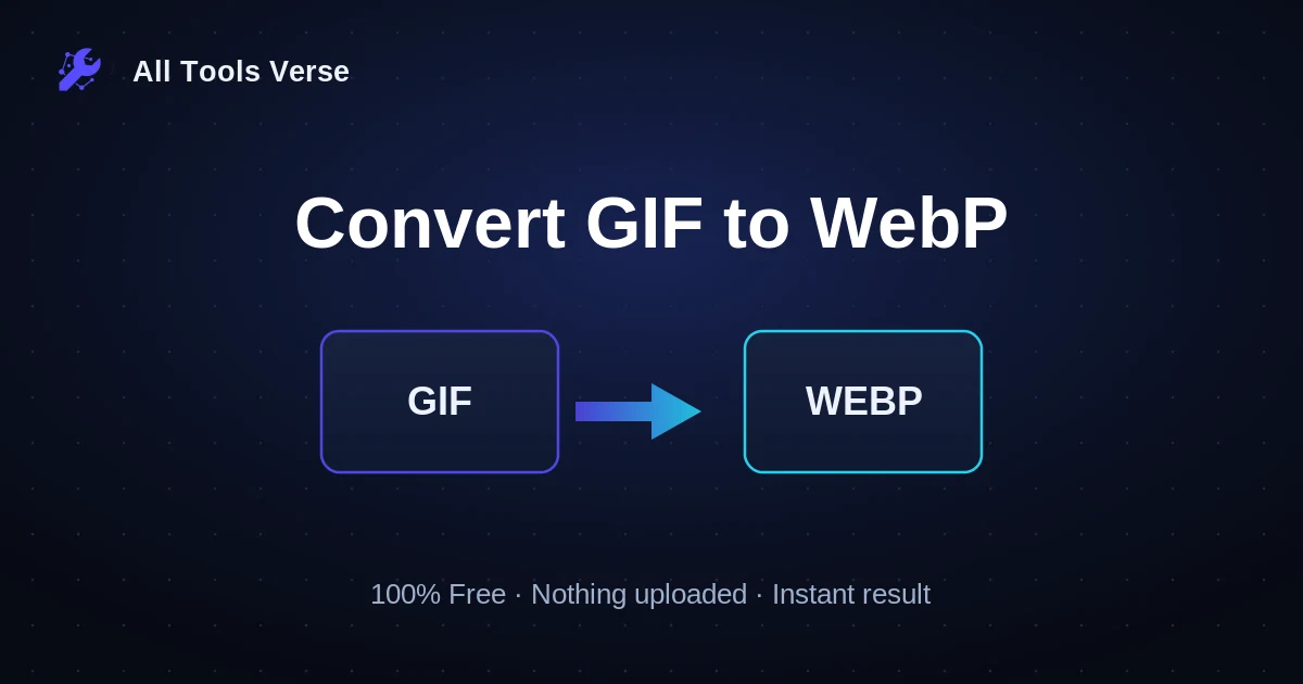 Convert GIF to WebP · free online tool · All Tools Verse