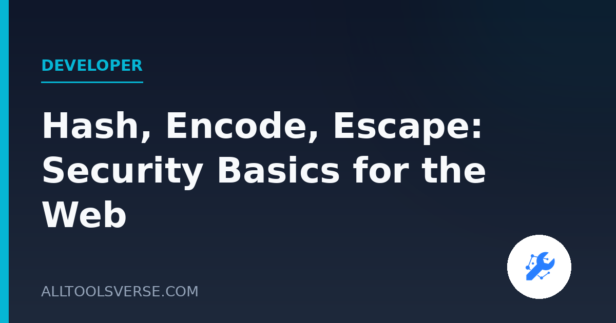 Hash, Encode, Escape: Security Basics for the Web