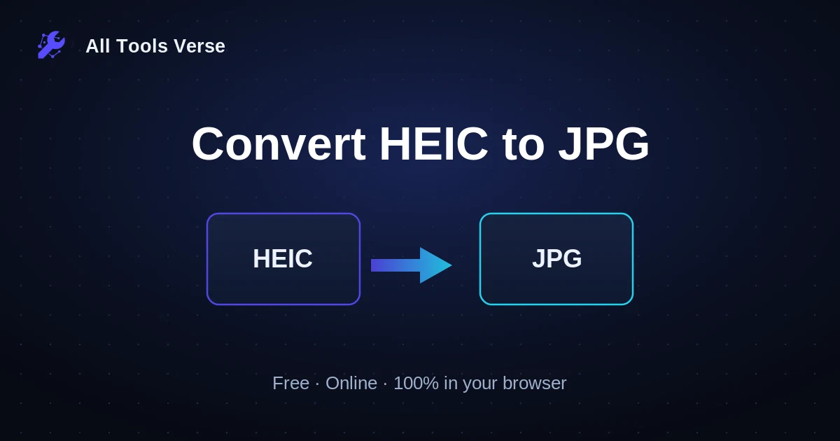 Convert HEIC to JPG · free online tool · All Tools Verse