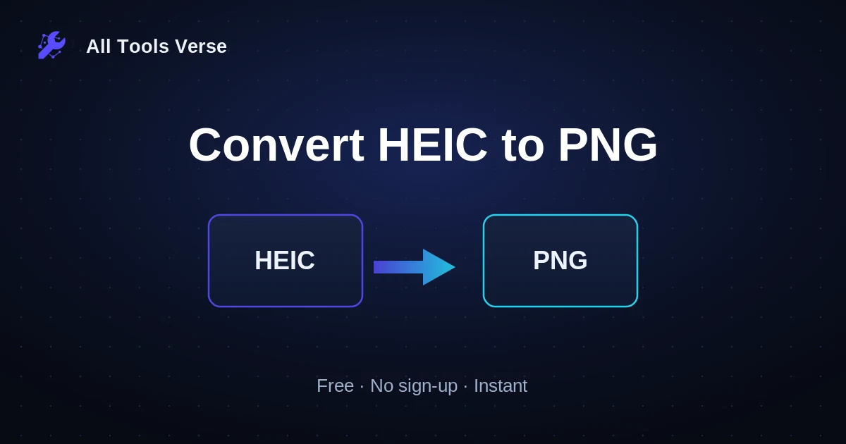 Convert HEIC to PNG · free online tool · All Tools Verse