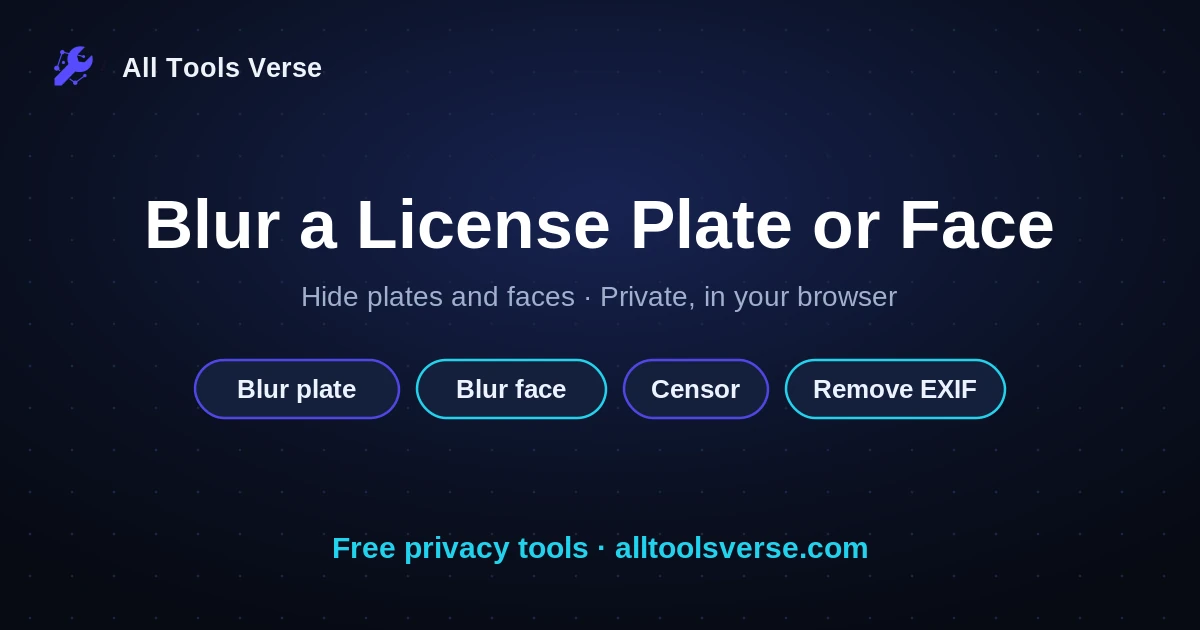 How to blur a license plate or face in a photo, free and private, by All Tools Verse