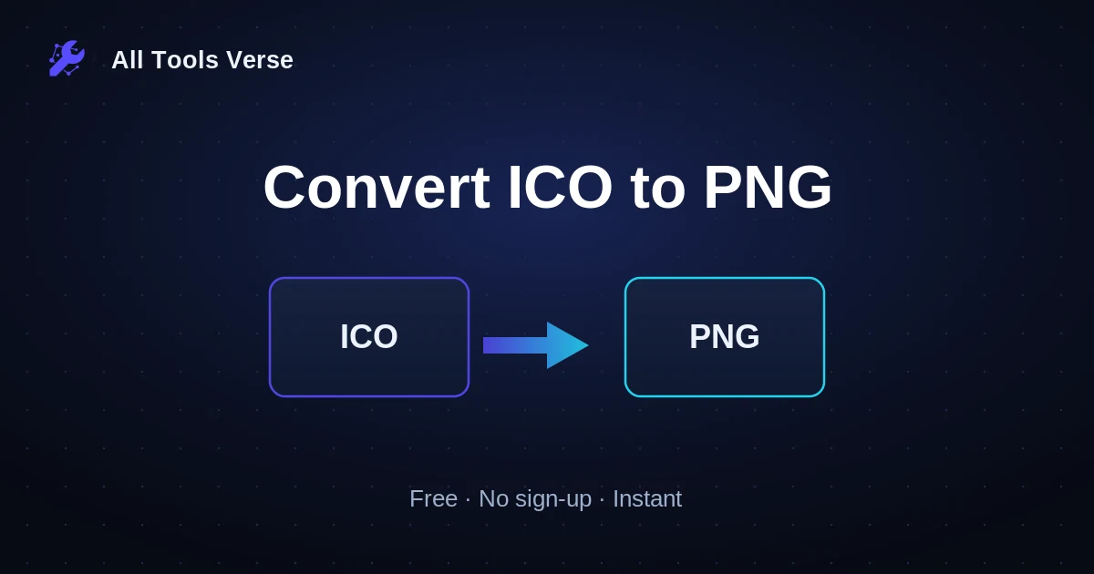 Convert ICO to PNG · free online tool · All Tools Verse