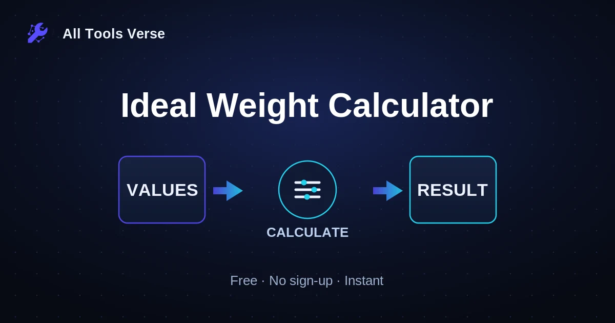 Ideal Weight Calculator · free online tool · All Tools Verse