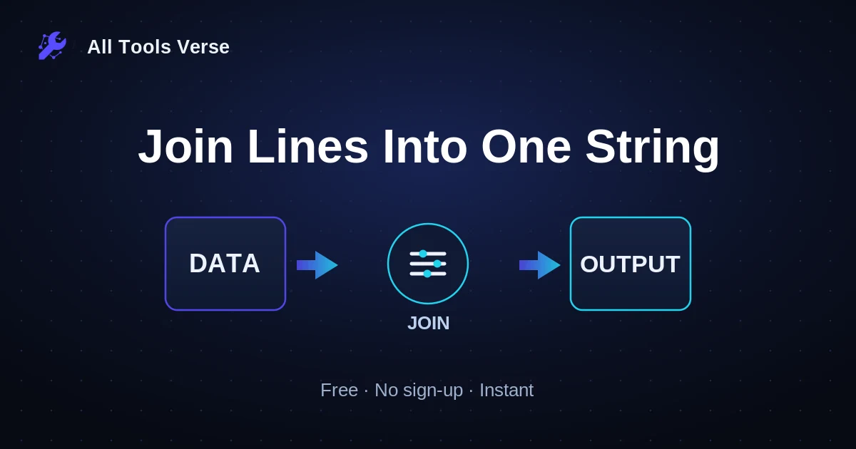 Join Lines Into One String · free online tool · All Tools Verse