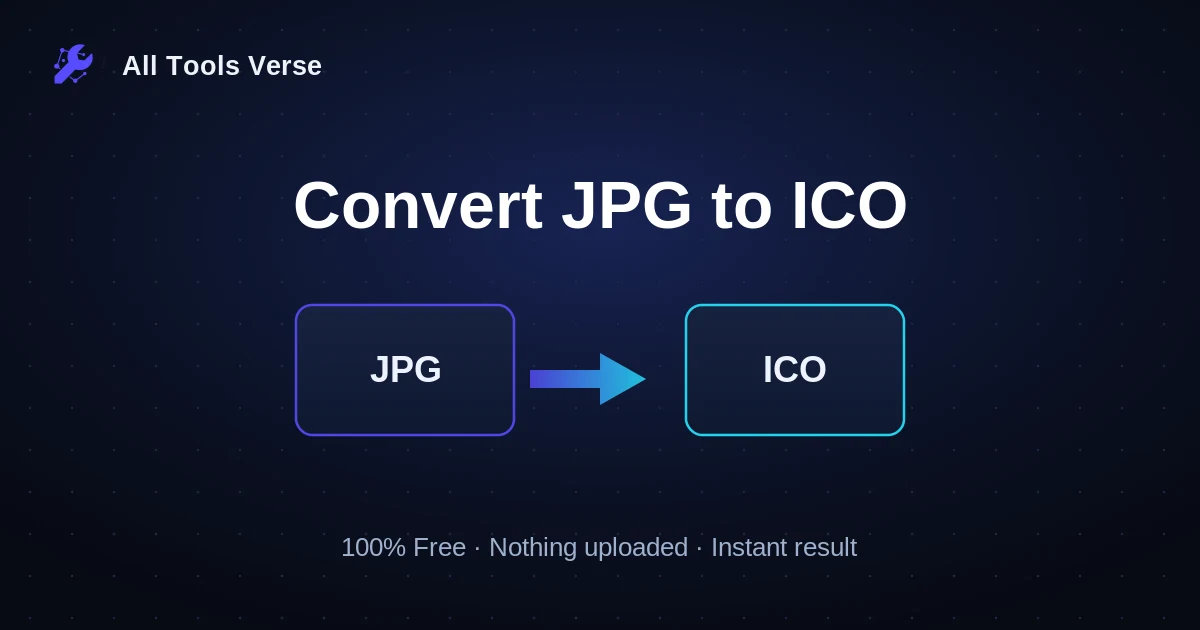 Convert JPG to ICO · free online tool · All Tools Verse