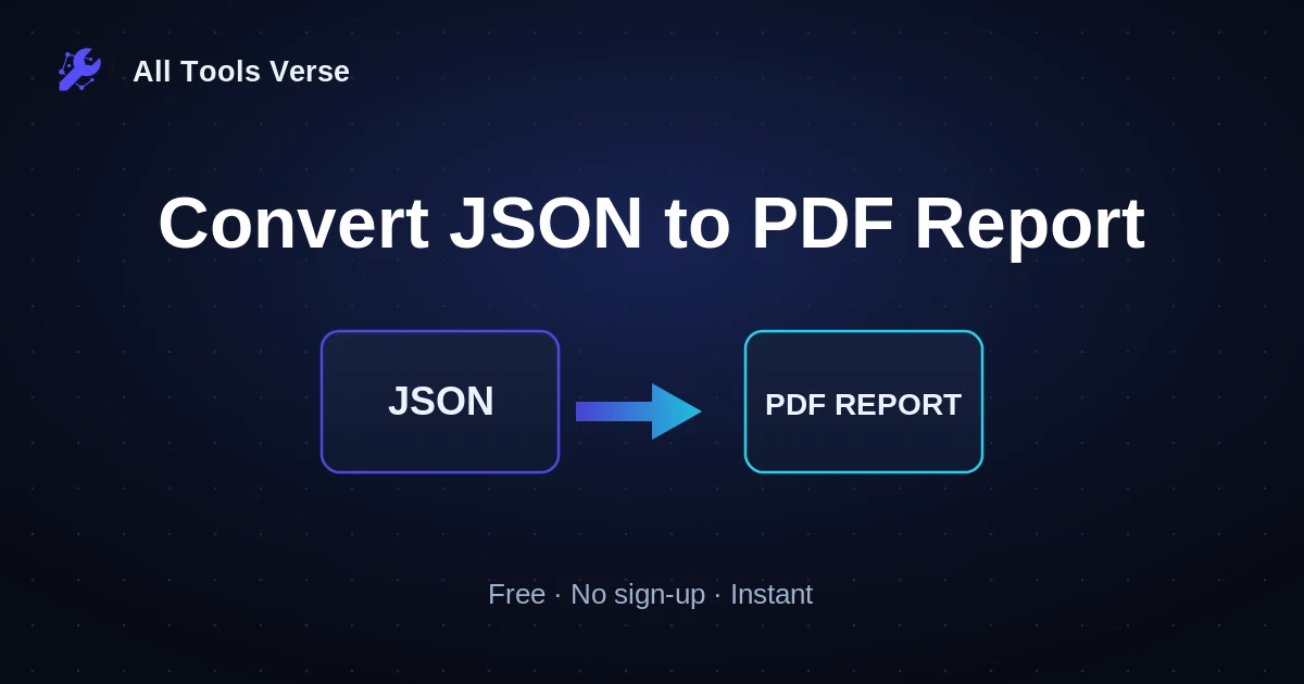 Convert JSON to PDF Report · free online tool · All Tools Verse