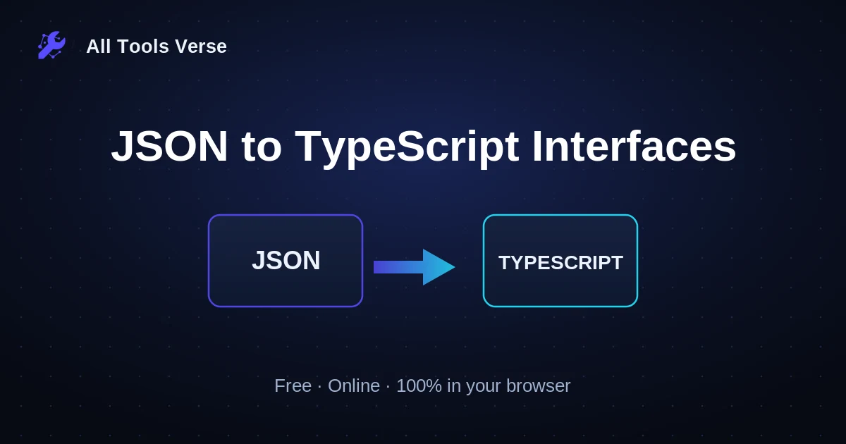 JSON to TypeScript Interfaces · free online tool · All Tools Verse