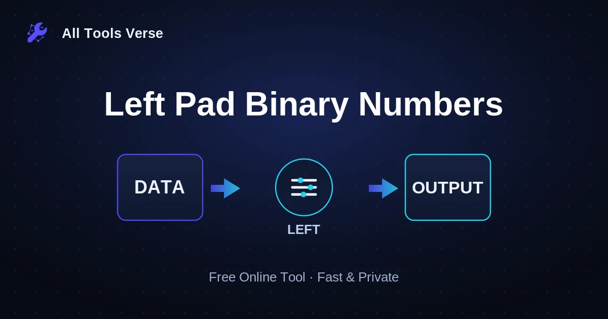 Left Pad Binary Numbers · free online tool · All Tools Verse