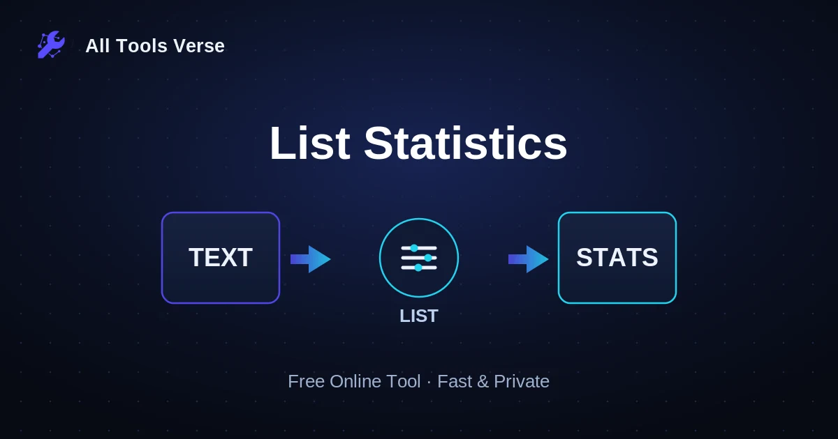 List Statistics · free online tool · All Tools Verse