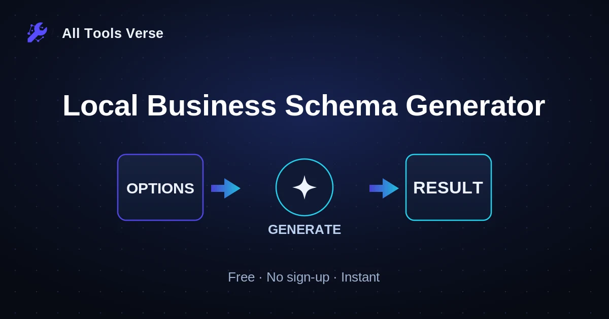 Local Business Schema Generator · free online tool · All Tools Verse
